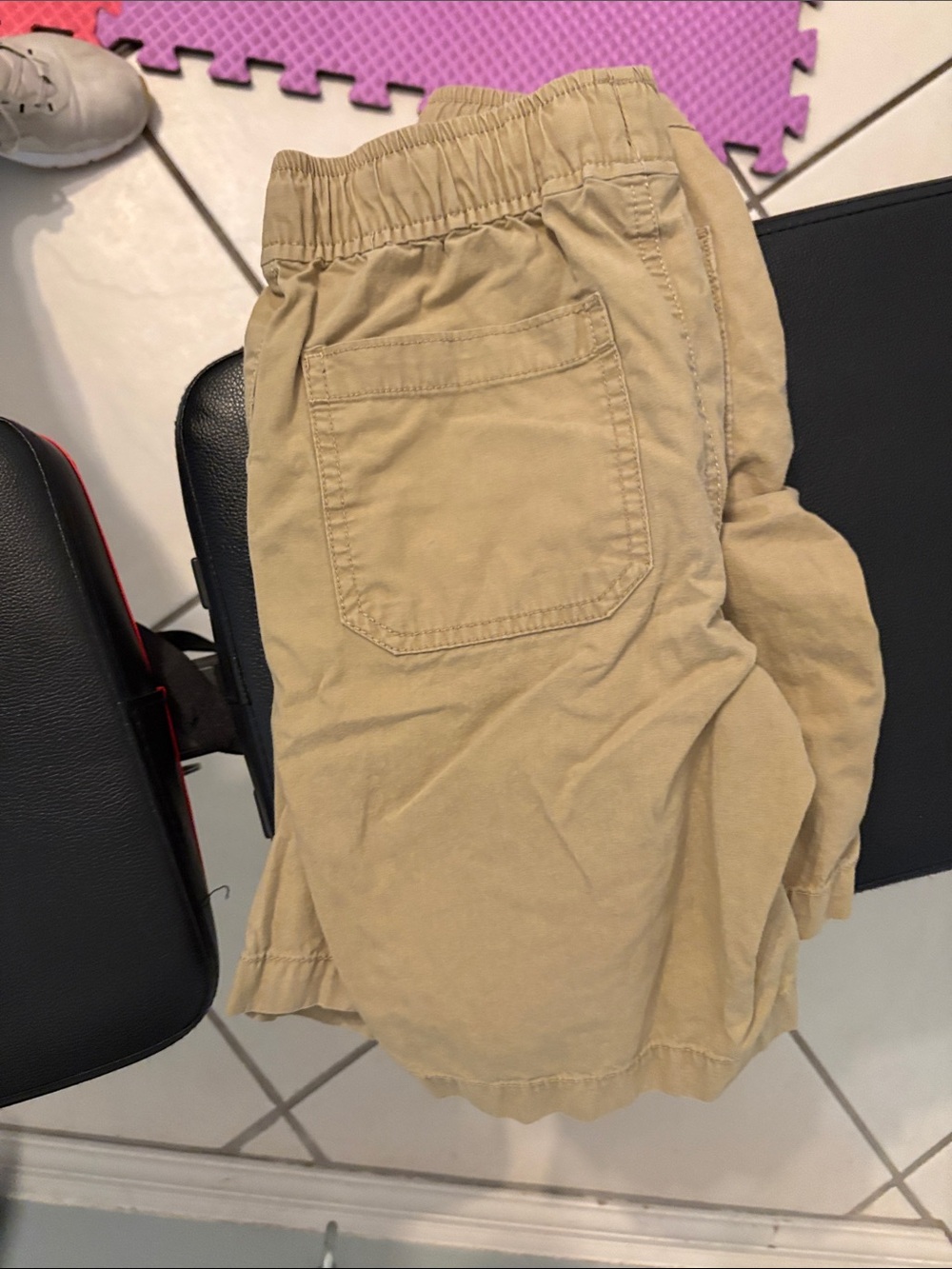 School uniform Boys Shorts in Tan with Elastic Waist